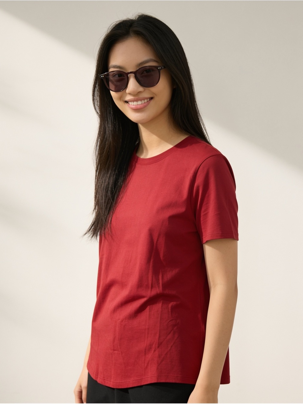 Lululemon Women’s Pima Cotton Crewneck T-Shirt | Red/Pink | Size 8
